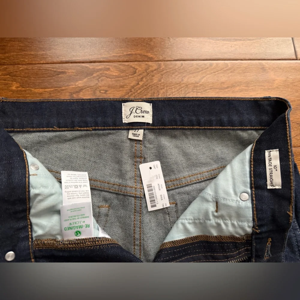 J Crew Jeans Womens 27 Dark Blue 10" Vintage Straight 27x28 - Picture 8 of 10
